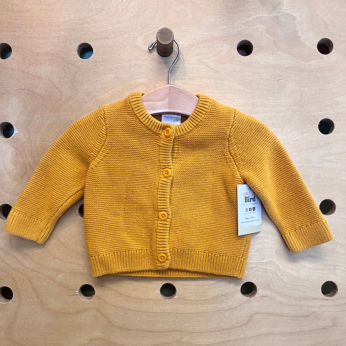 Mustard Knit Cardigan Sweater