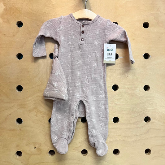 Organic Moons Waffle Footies/Hat