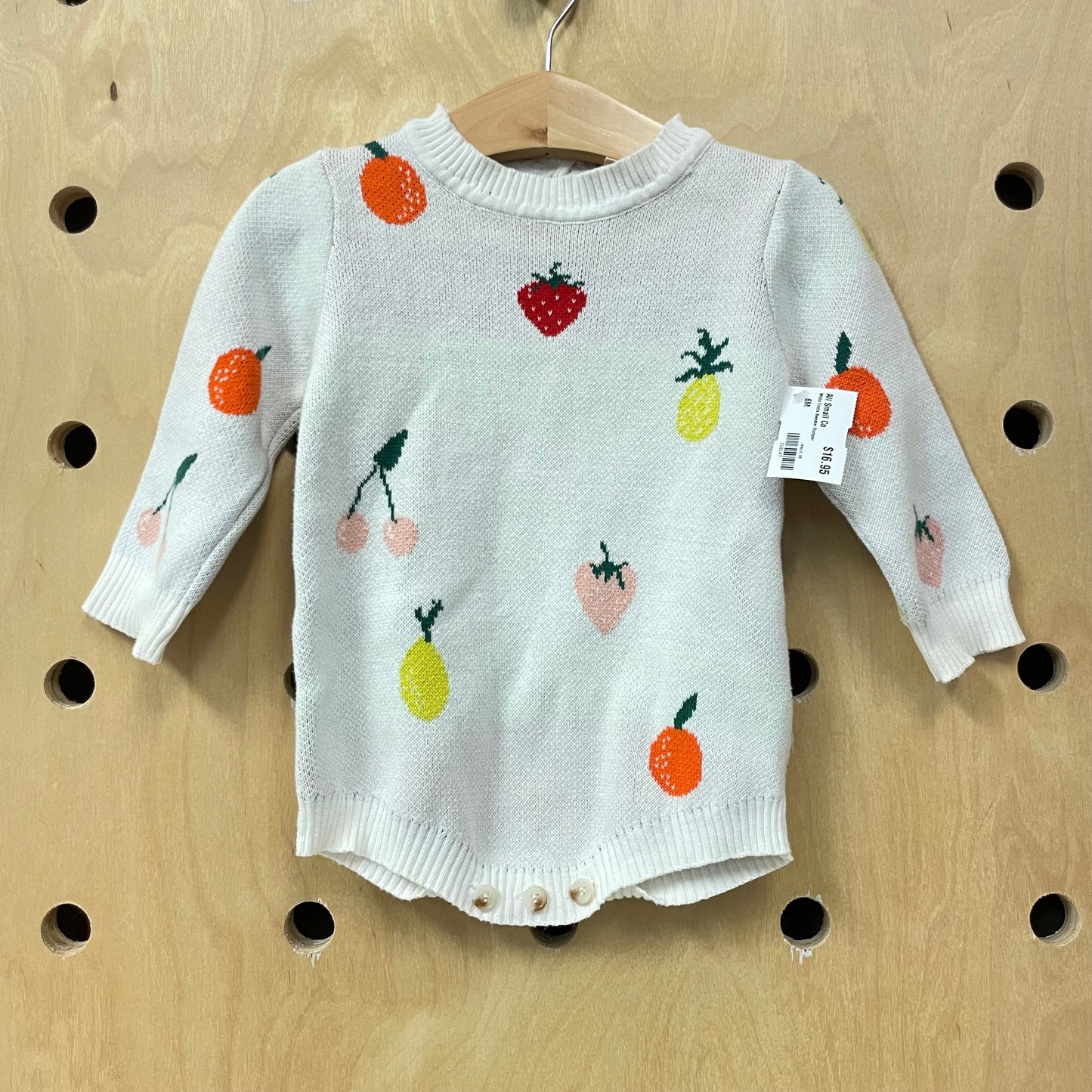 White Fruits Sweater Romper