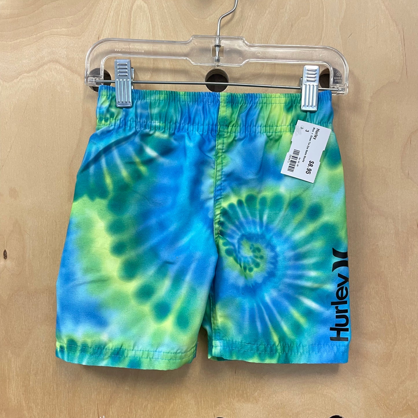 Blue + Green Tie Dye Swim Shorts