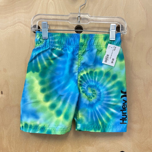 Blue + Green Tie Dye Swim Shorts