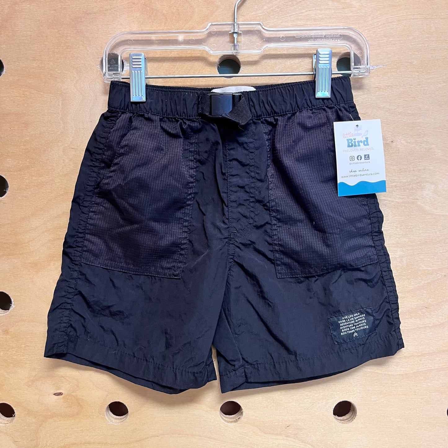 Black Quick Dry 'Live Life Wild' Shorts