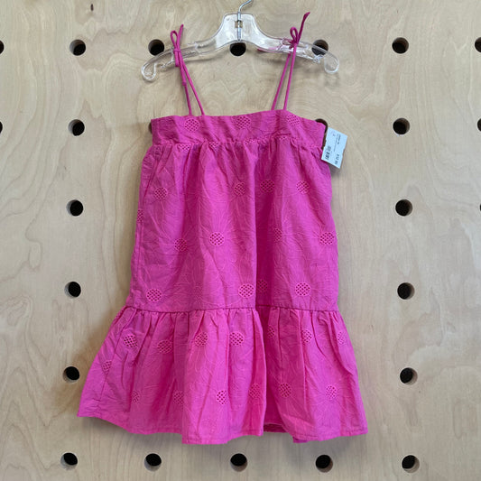 Pink Embroidered Floral Dress