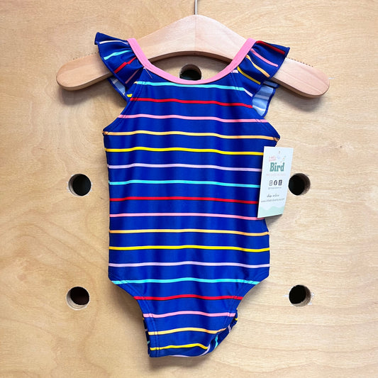 Blue/Pink Striped Swimsuit