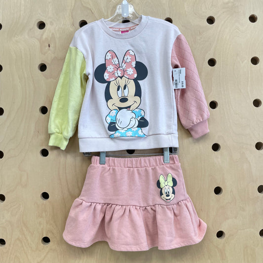 Pink Minnie Skirt & Crewneck Outfit