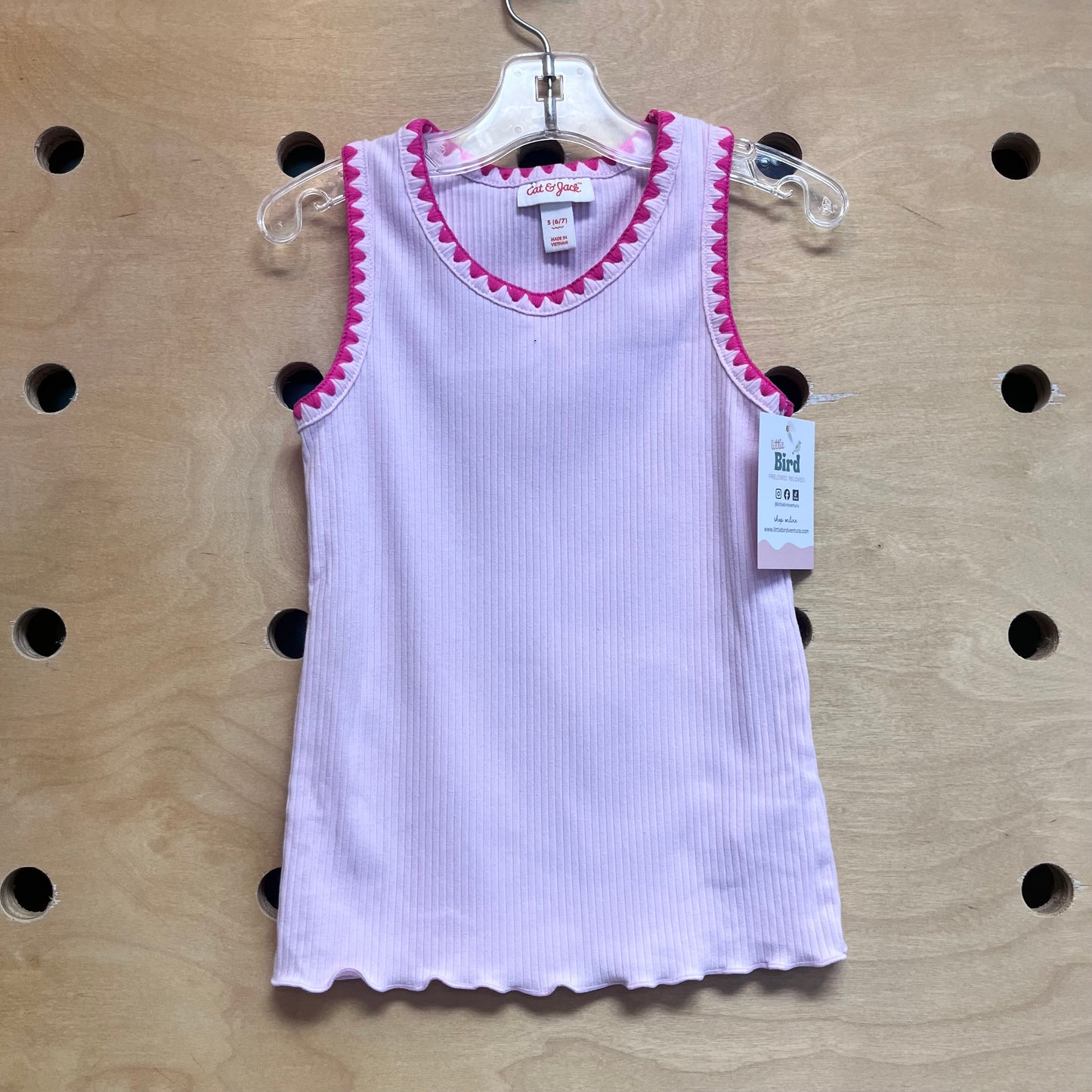 Pink Ribbed Tank