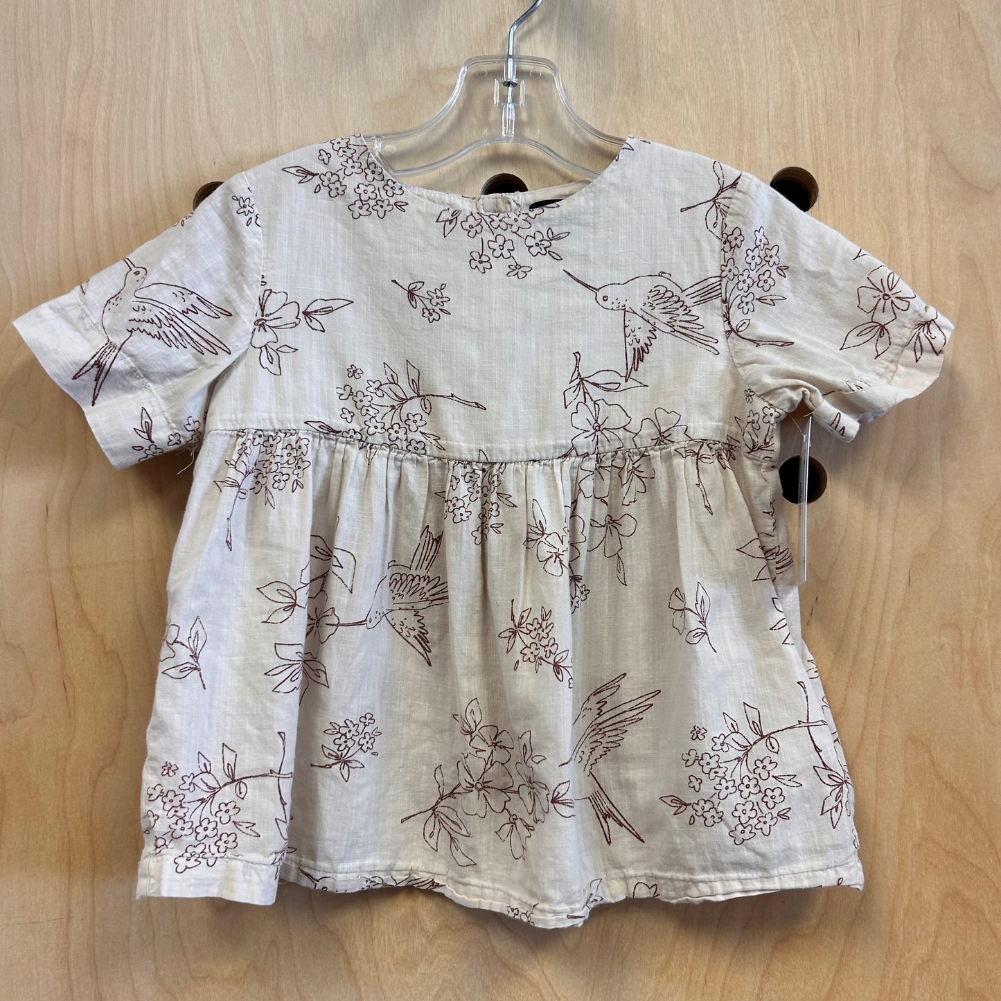 Tan/Maroon Floral Hummingbird Tee