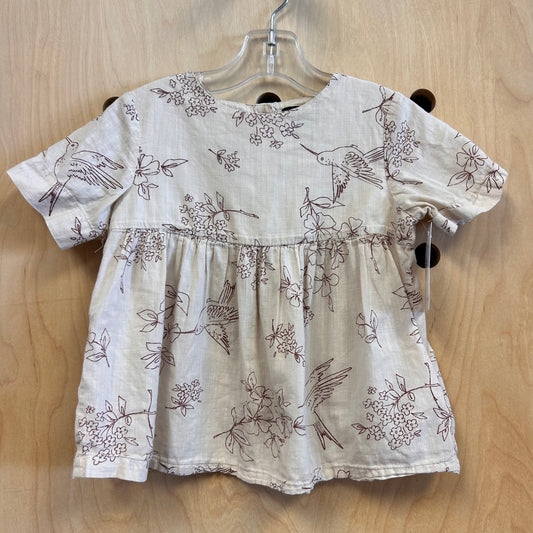 Tan/Maroon Floral Hummingbird Tee