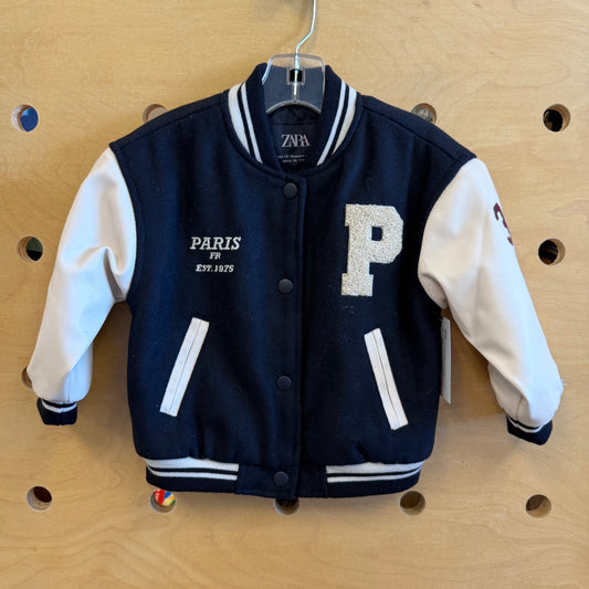 Blue/Cream Paris Letterman Jacket