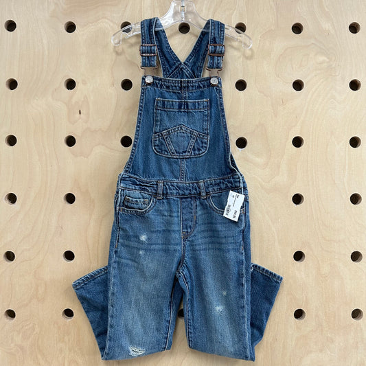 Denim Distressed Overalls