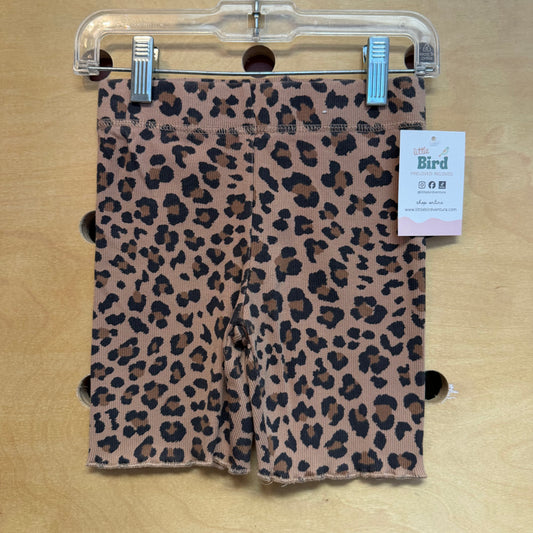 Leopard Print Ribbed Shorts