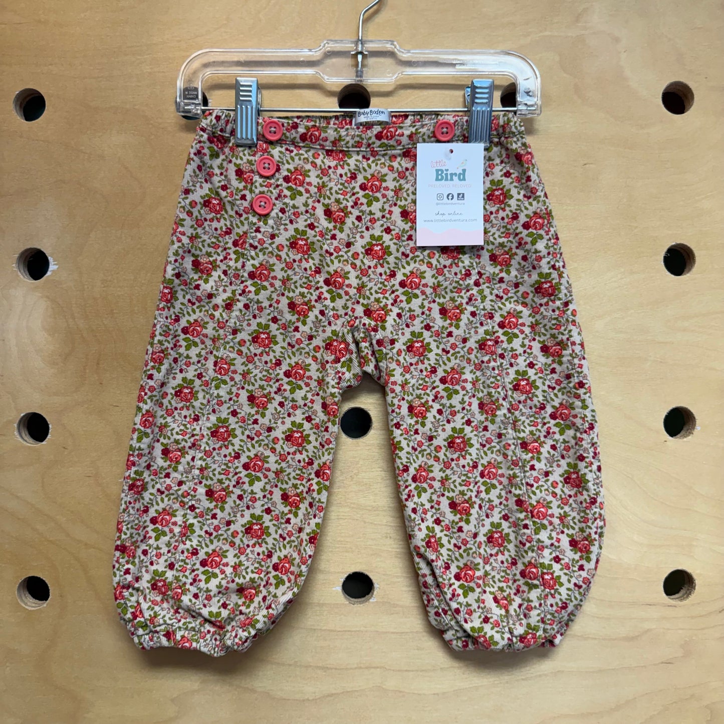 Lined Cord Floral Joggers