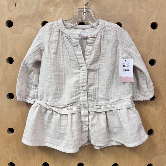 Cream Gauze Tunic Dress