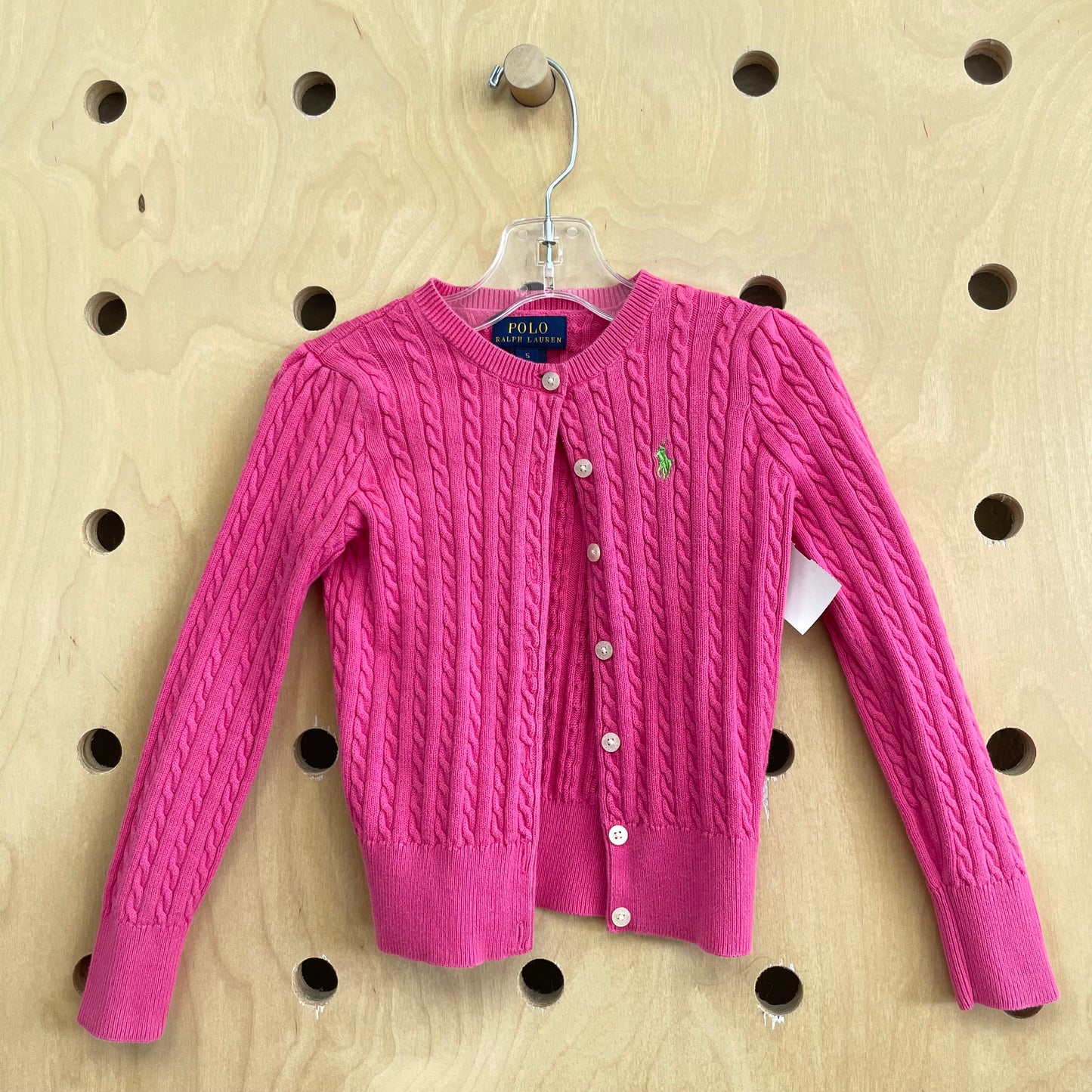Pink Cable Knit Cardigan