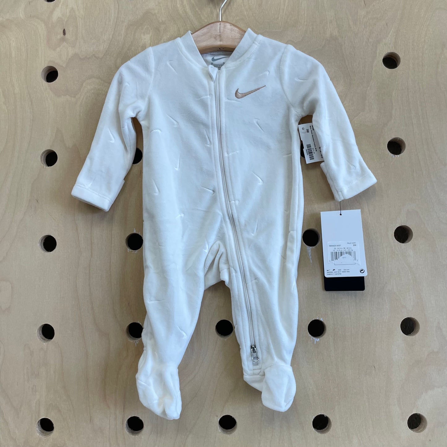White Velour Swooshes Footies NEW!