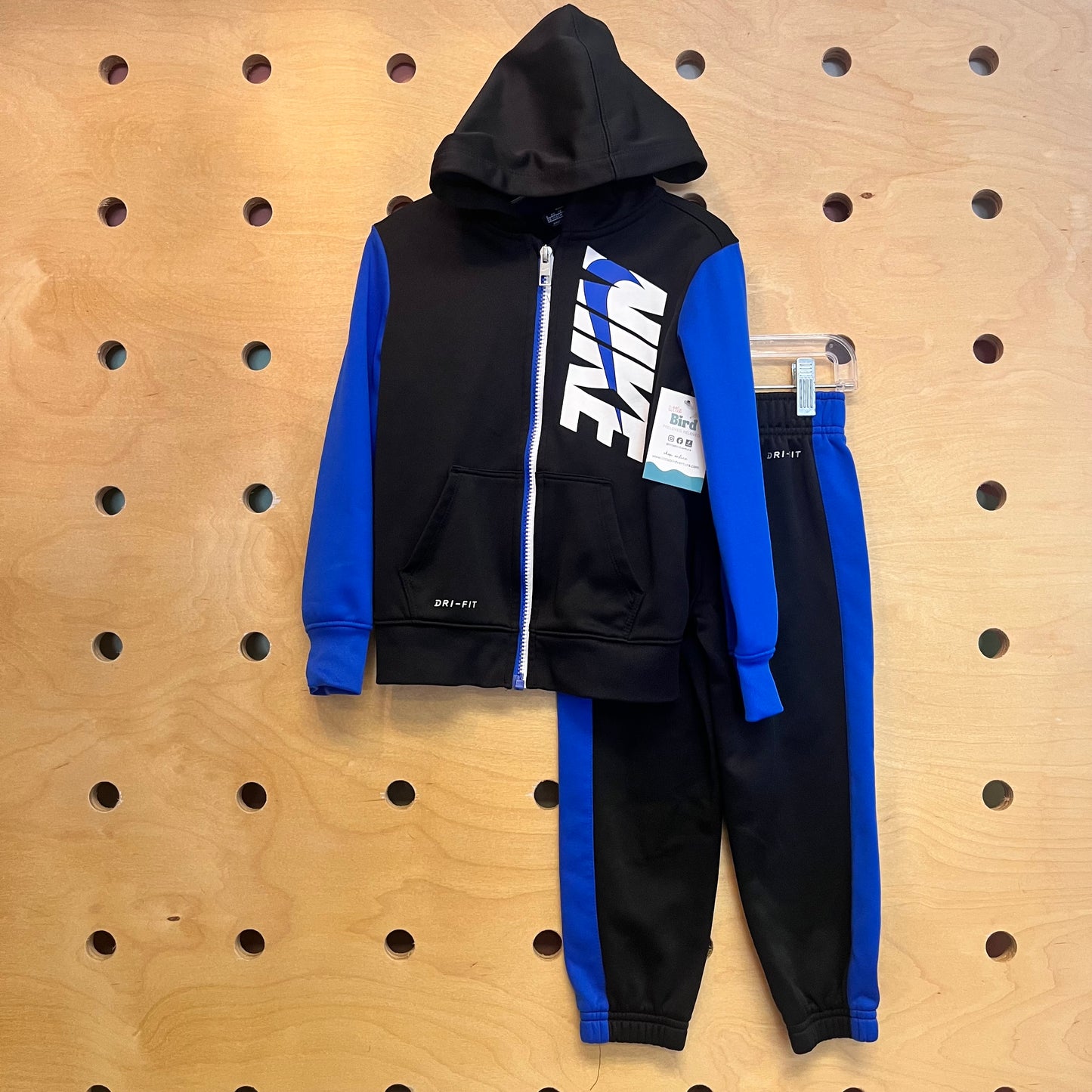 Blue/Black Dri-Fit Zip Hoodie Set