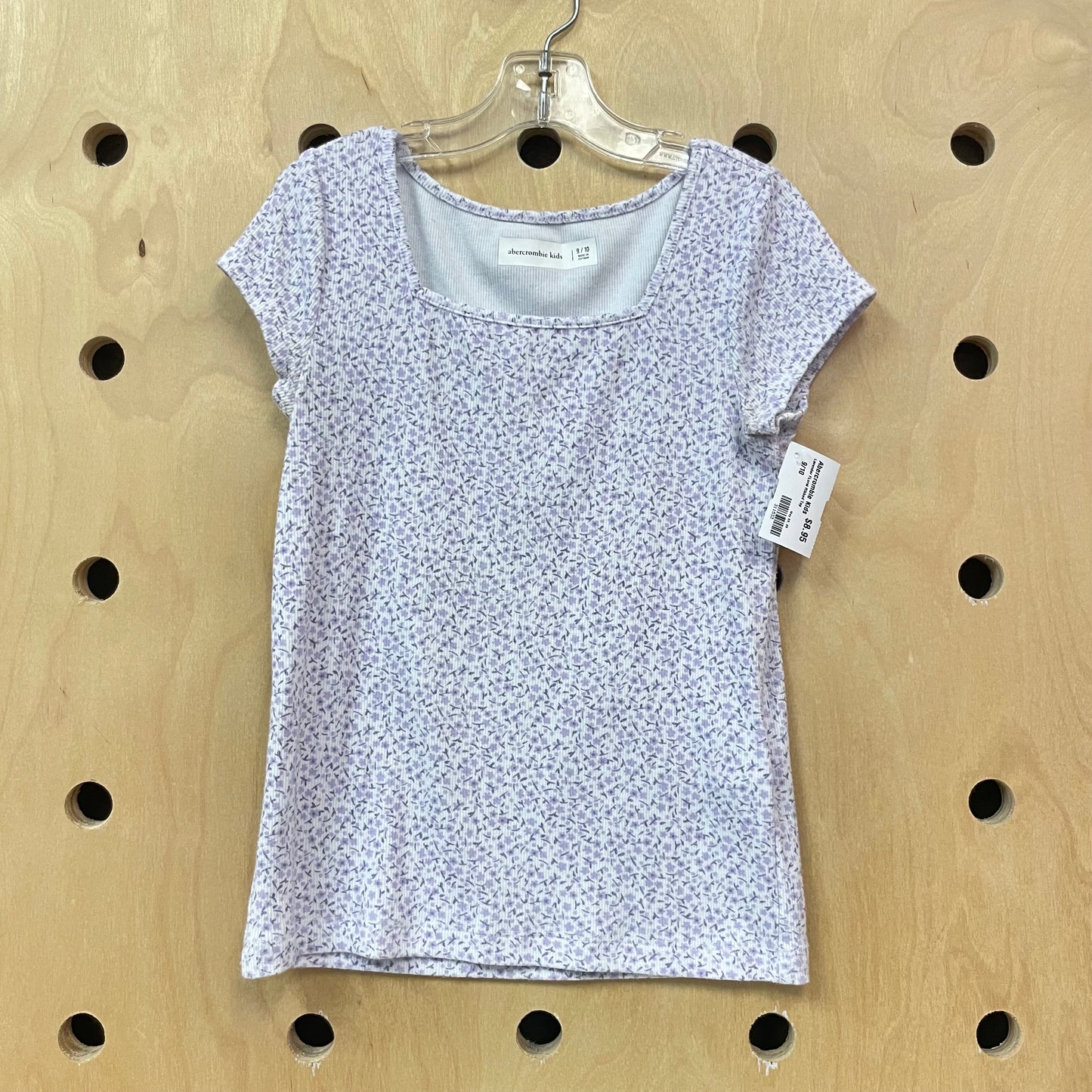 Lavender FLoral Ribbed Top