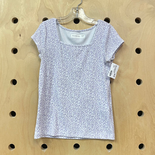 Lavender FLoral Ribbed Top