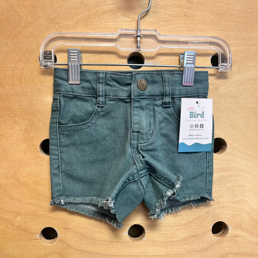 Green Lightweight Denim Shorts