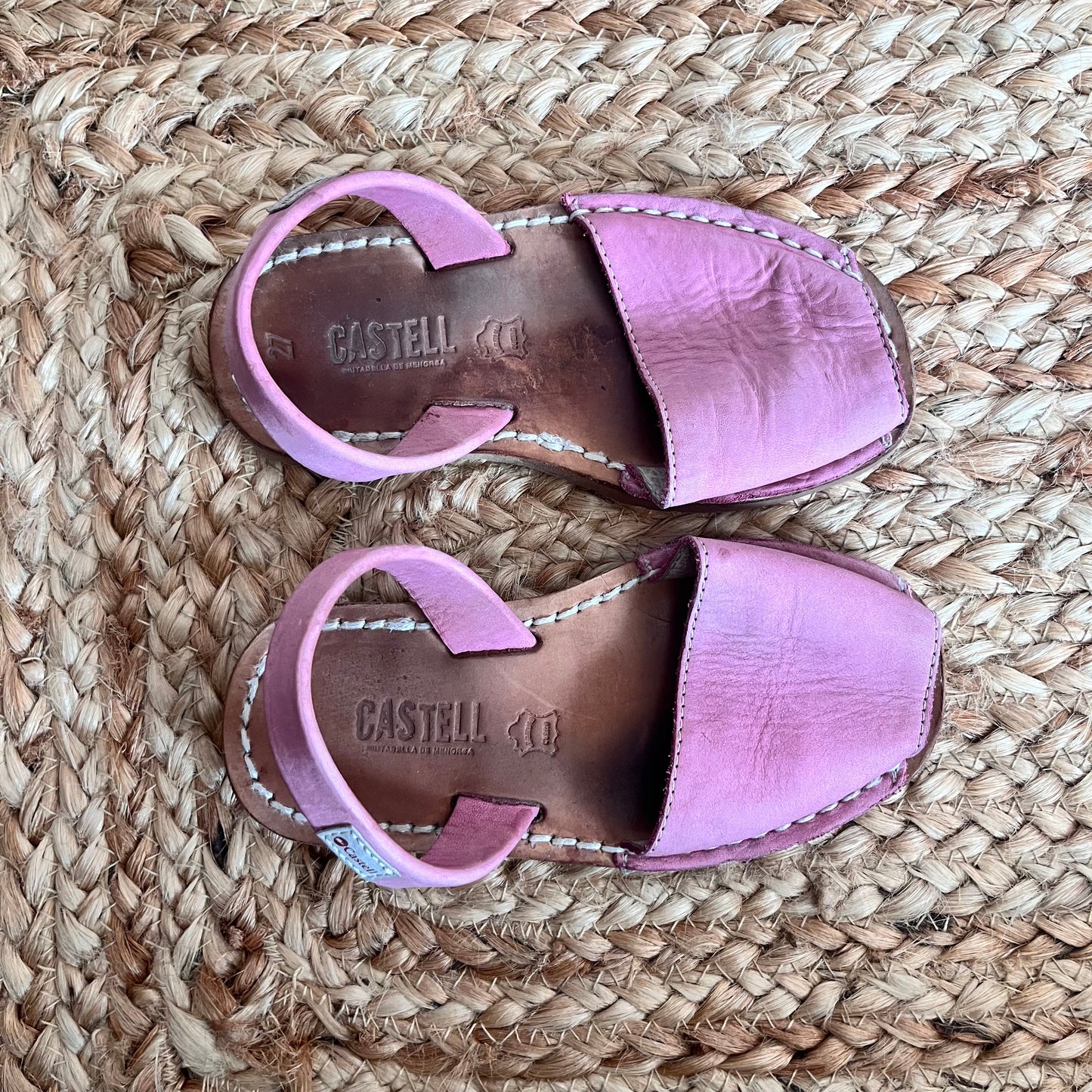 Pink Leather Menorcan Sandals