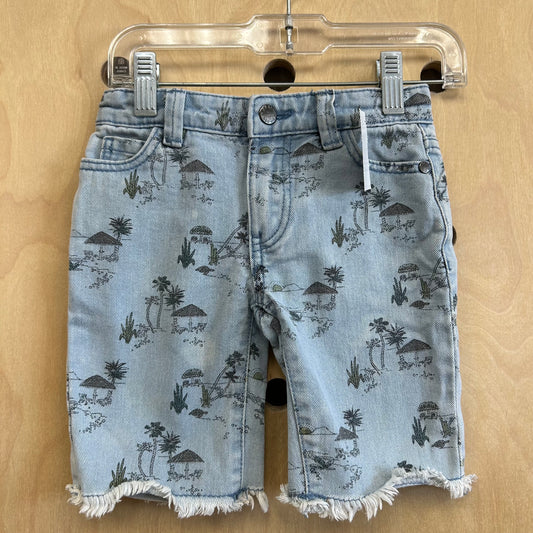 Beach Scene Denim Shorts