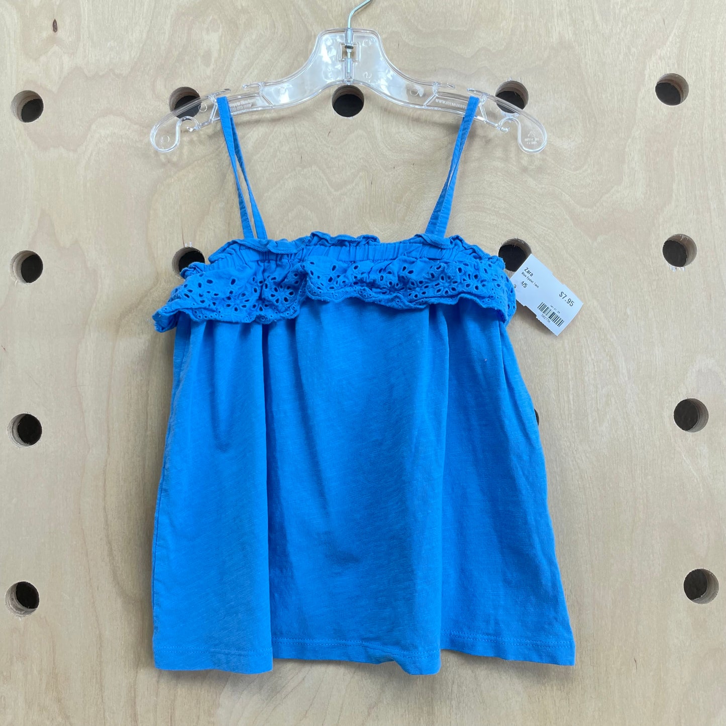 Blue Eyelet Tank
