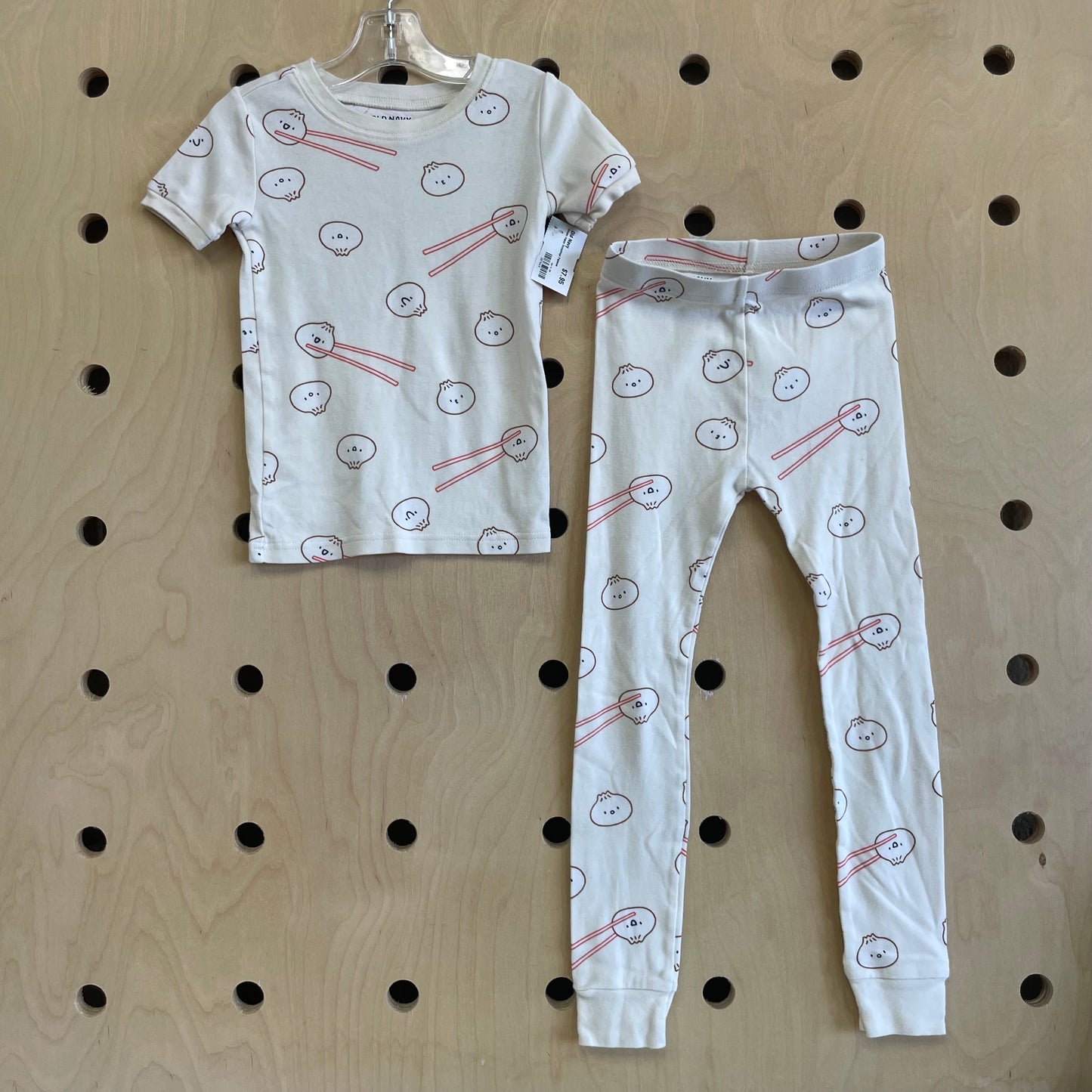 Cream Happy Dumplings Pajamas