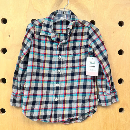 Grey Colorful Plaid Flannel