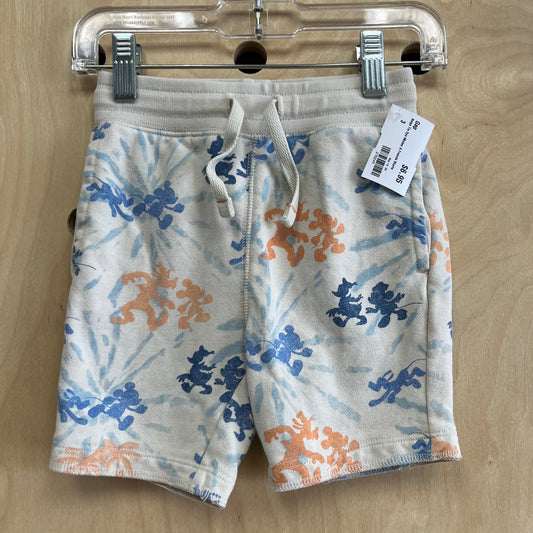 Beige Tie Dye Mickey & Freinds Shorts