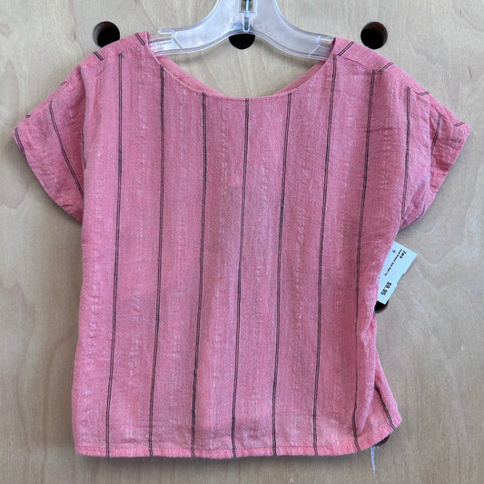 Coral Striped Open Back Top