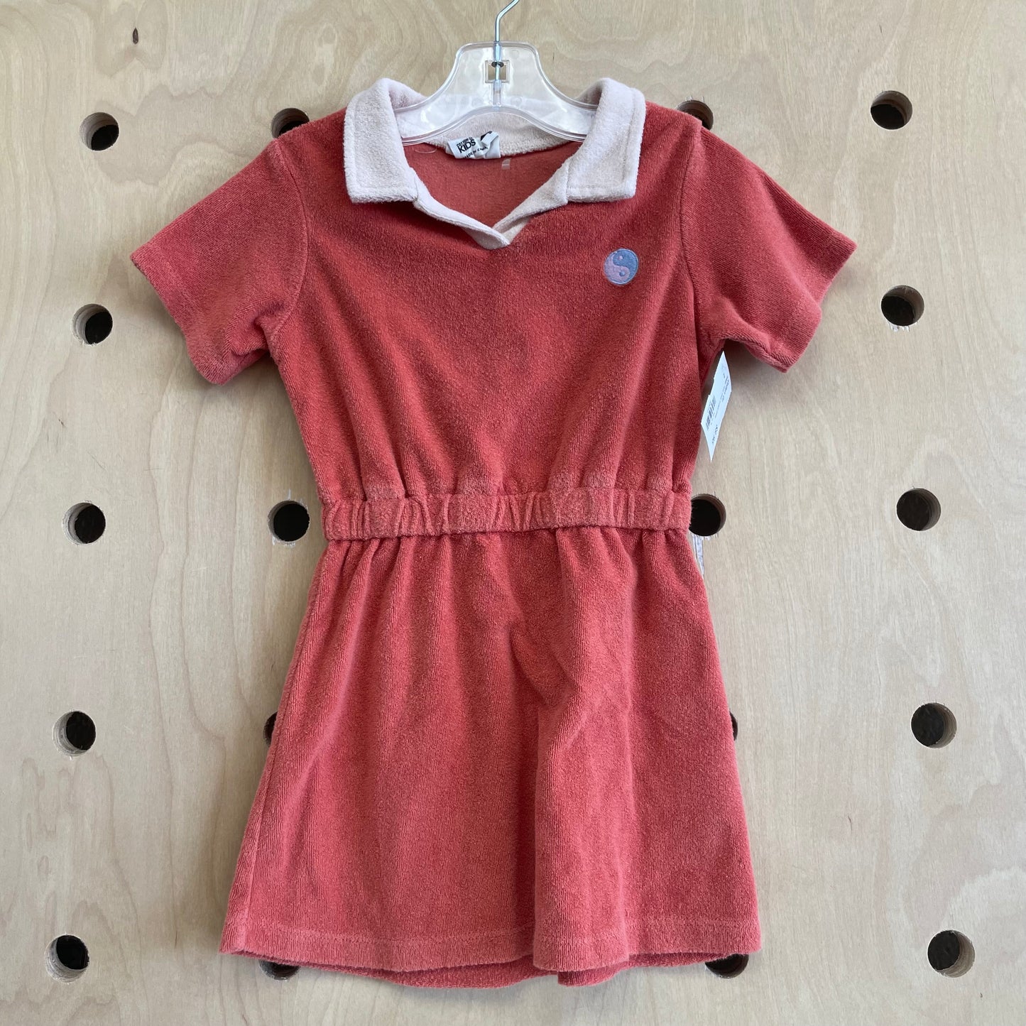 Orange Terry Collared Dress