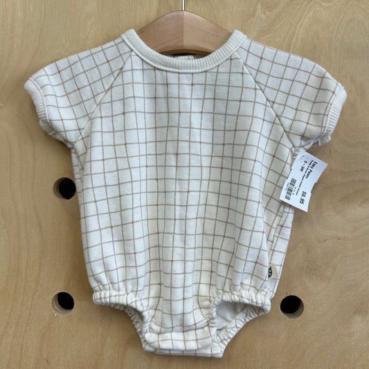 Cream & Brown Organic Bubble Romper