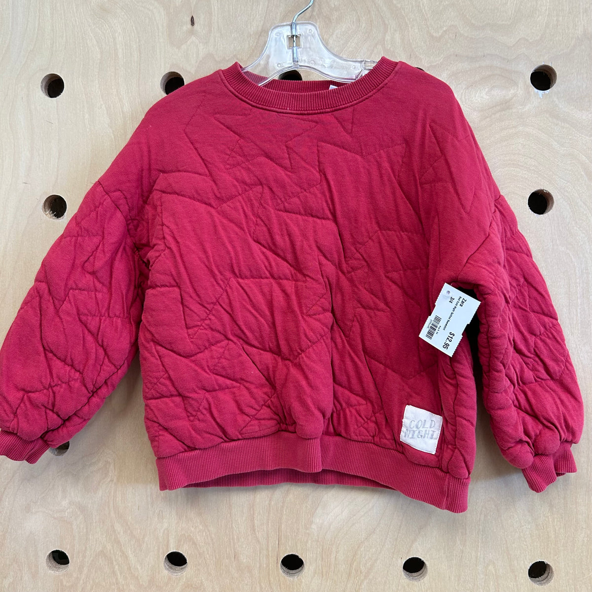 Red Cold Night Quilted Sweatshirt