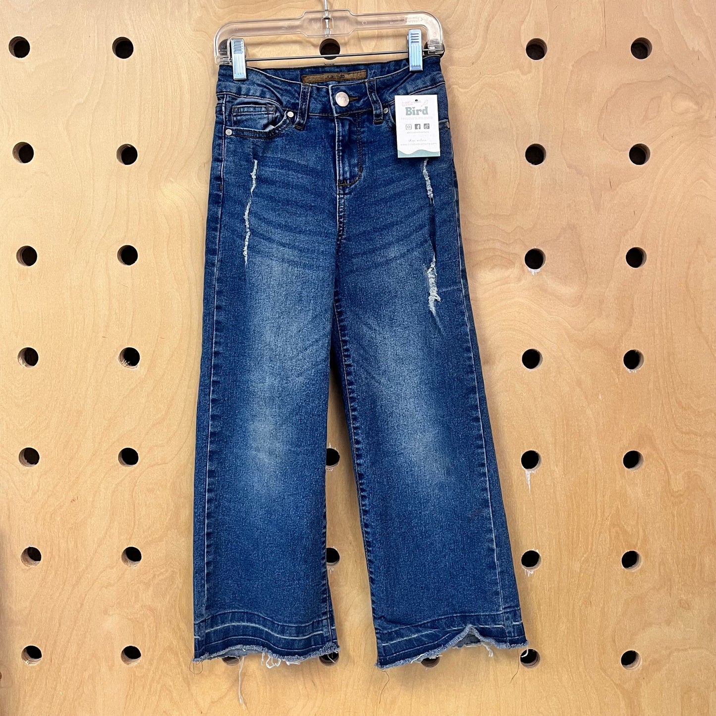 Distressed Wude Leg Denim