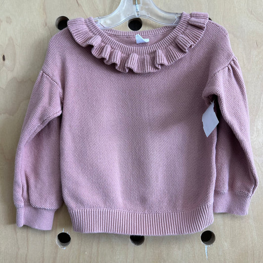 Pink Ruffle Collar Sweater