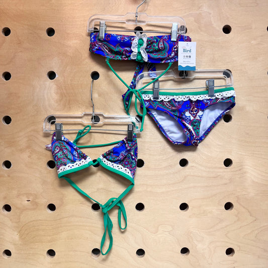 3pc. Blue Paisley Swimsuit