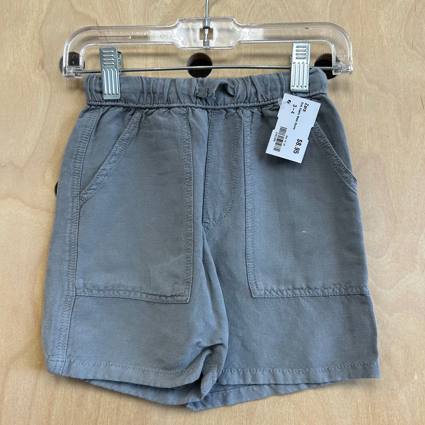 Grey Elastic Waist Shorts