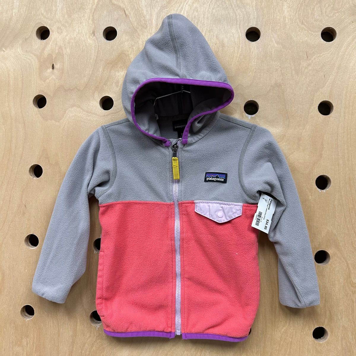 Micro D Snap T Jacket Grey & Pink