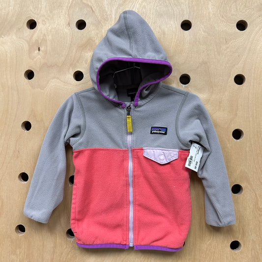 Micro D Snap T Jacket Grey & Pink