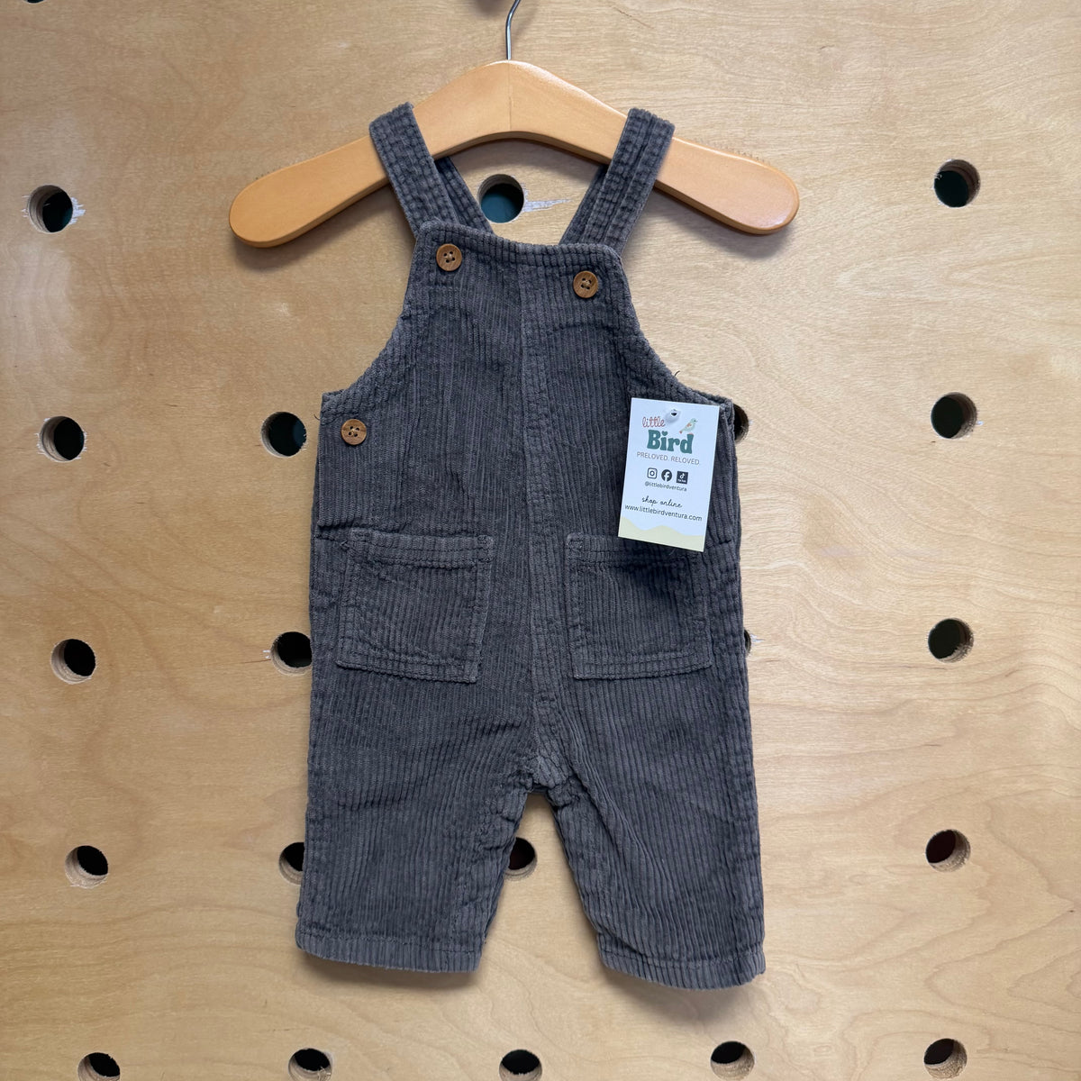 Grey Cord Overalls