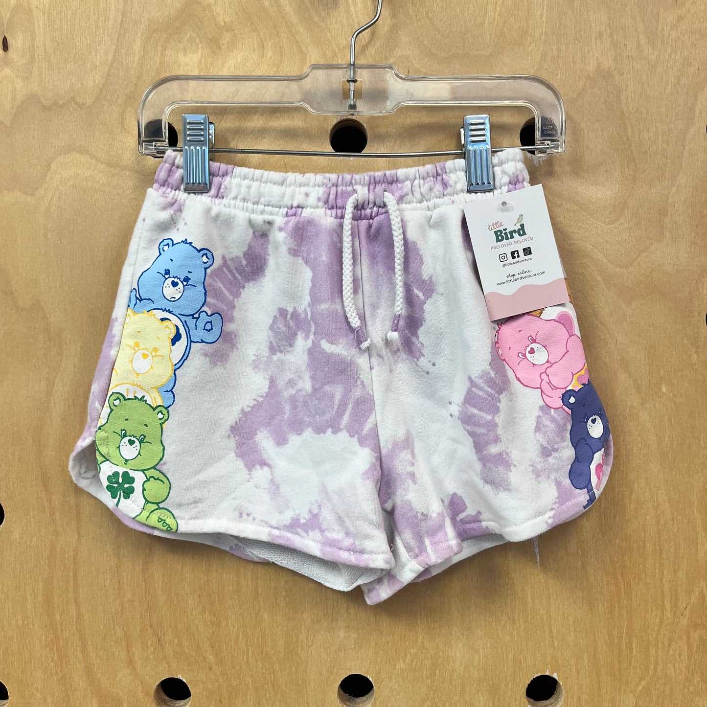 Purple Tie Dye Care Bears Shorts