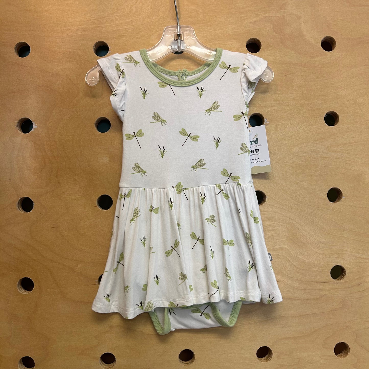 White/Green Insect Bamboo Romper
