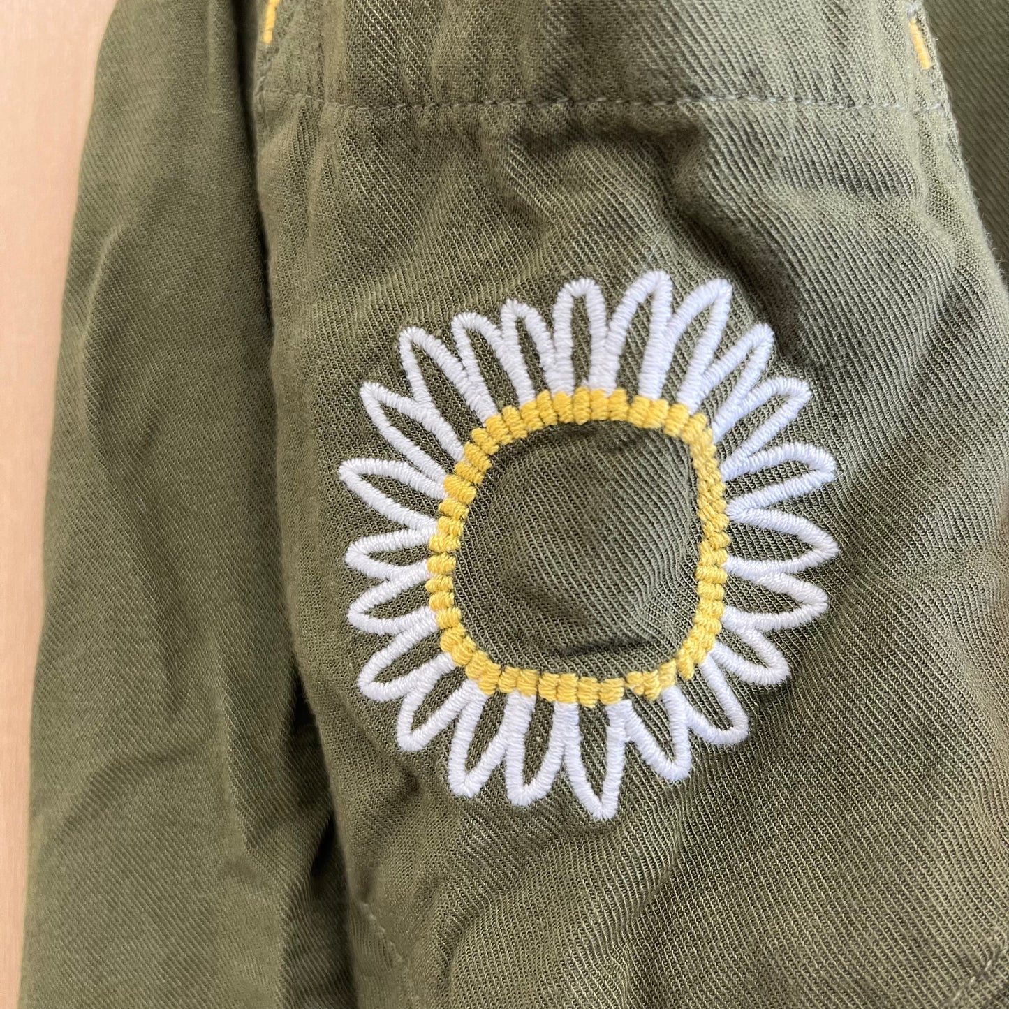 Army Green Floral Romper