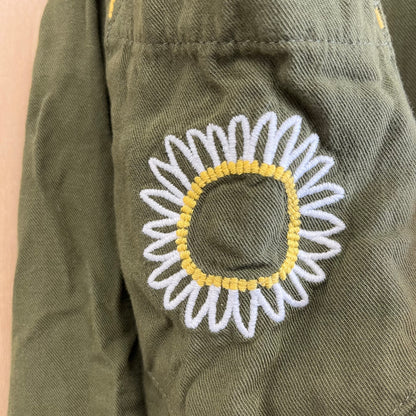 Army Green Floral Romper