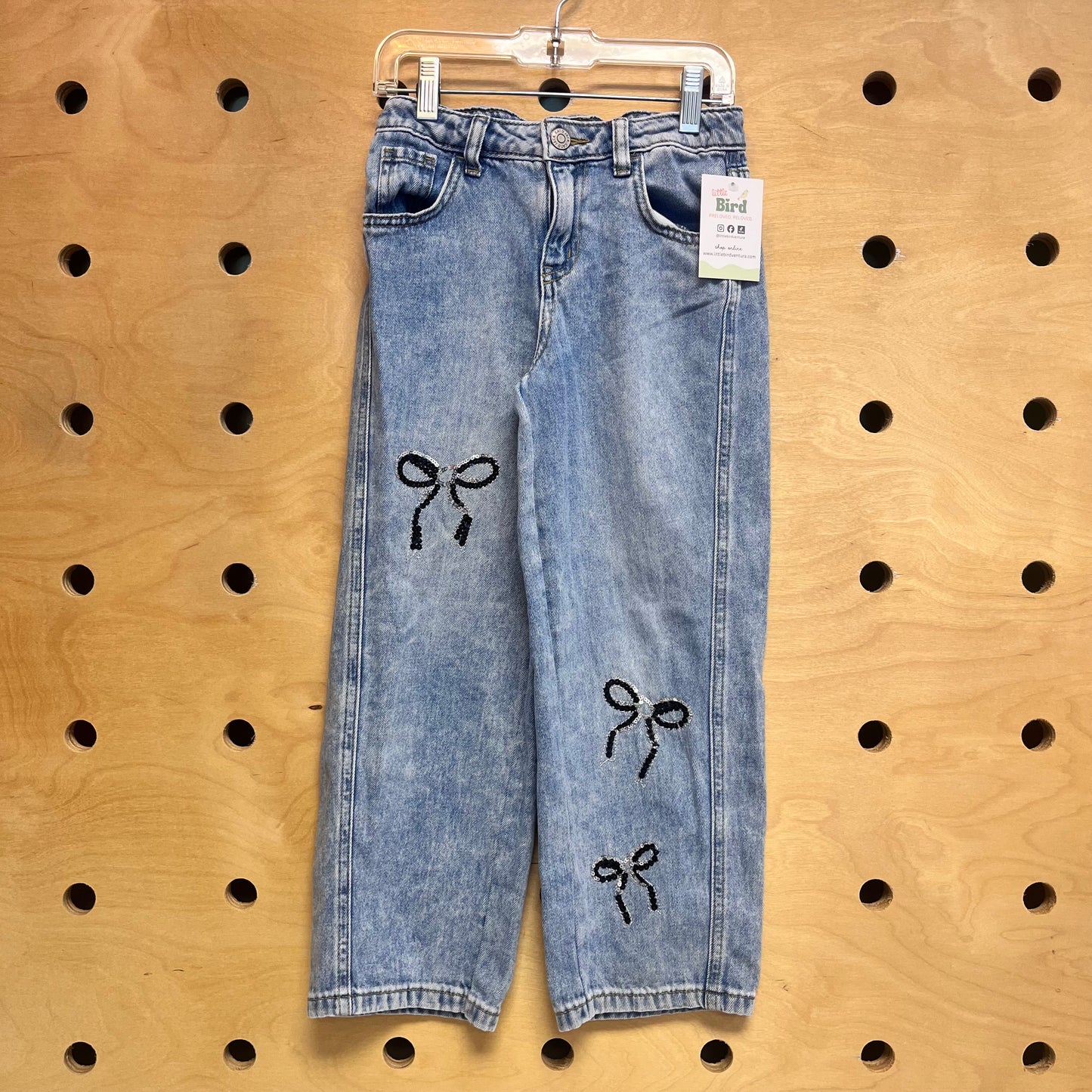 Sequin Bows Denim Pants