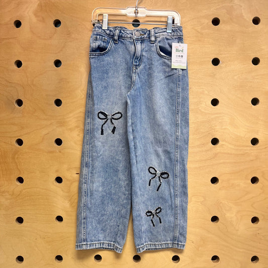 Sequin Bows Denim Pants
