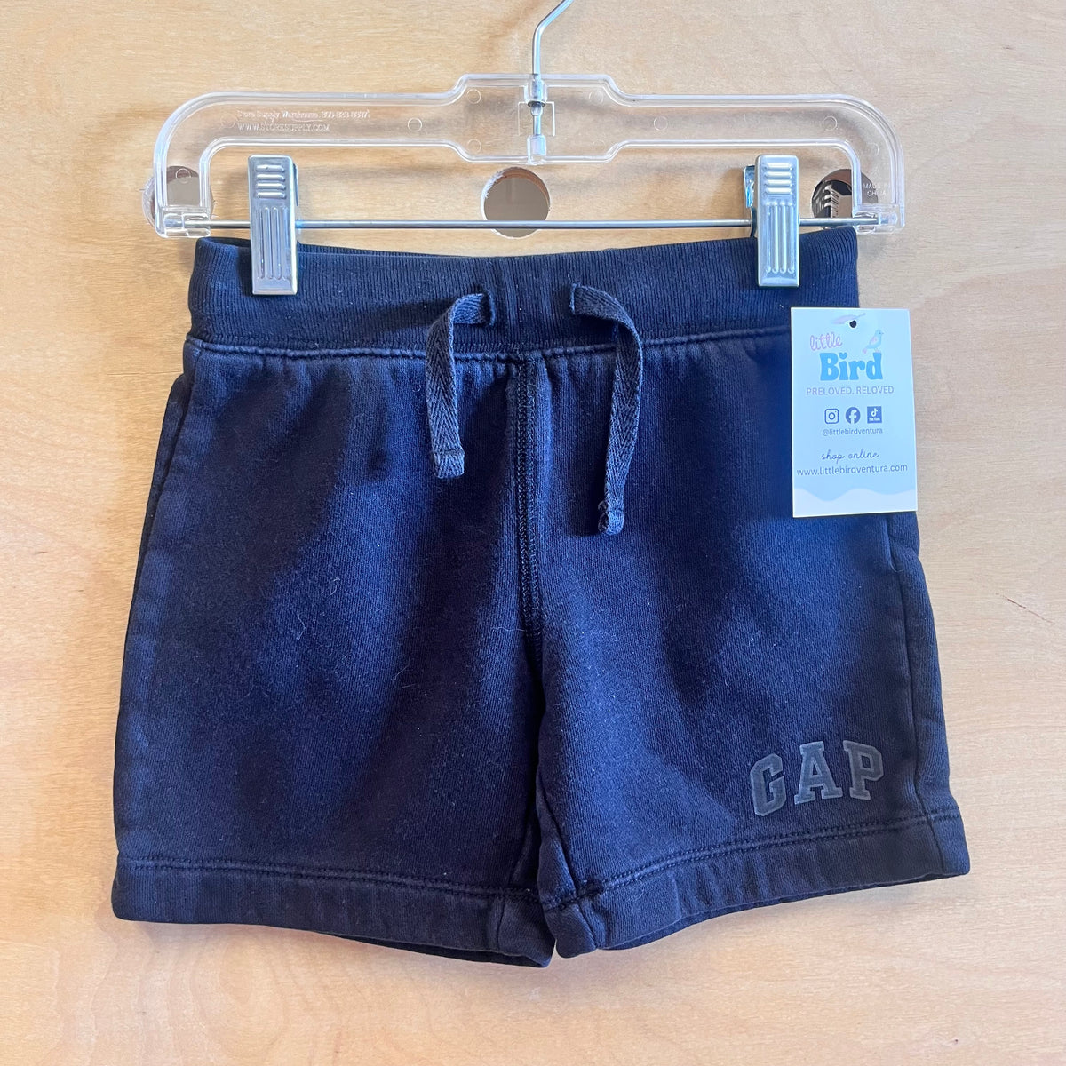 Black Drawsting Logo Shorts
