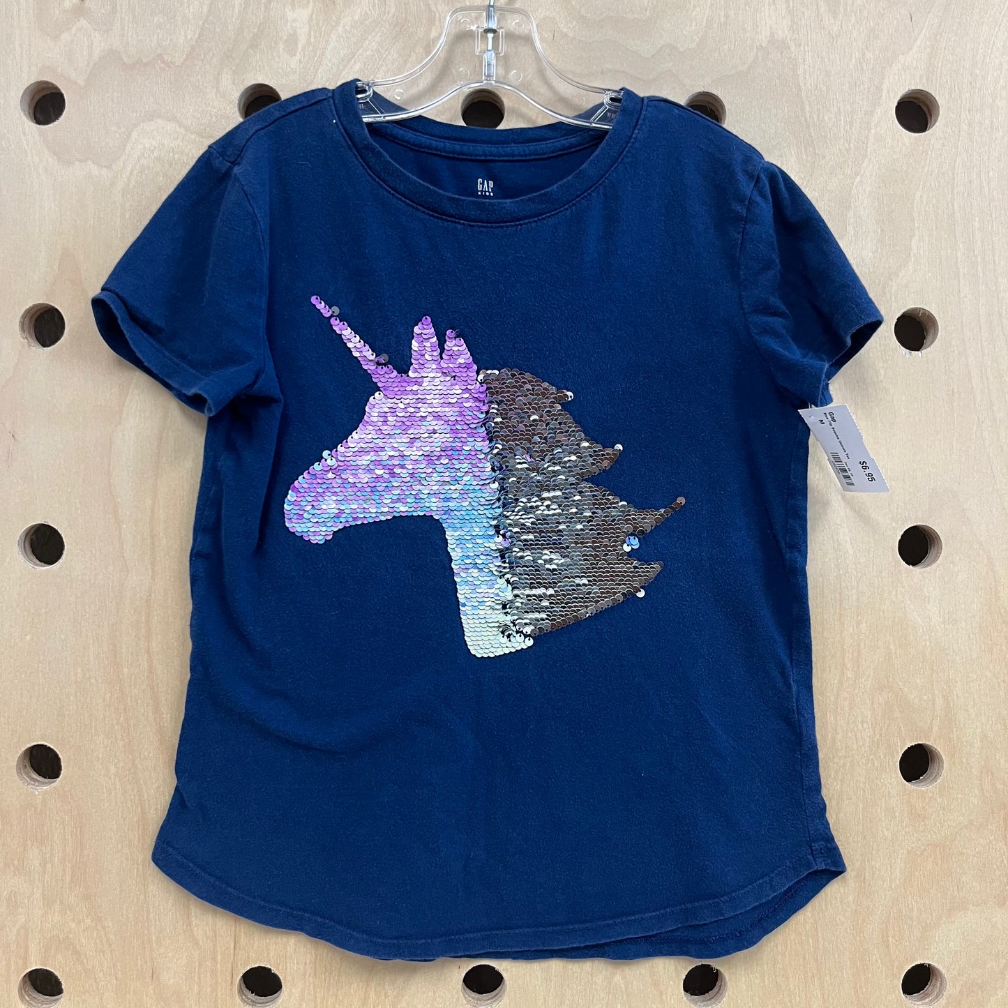 Blue Flip Sequins Unicorn Tee
