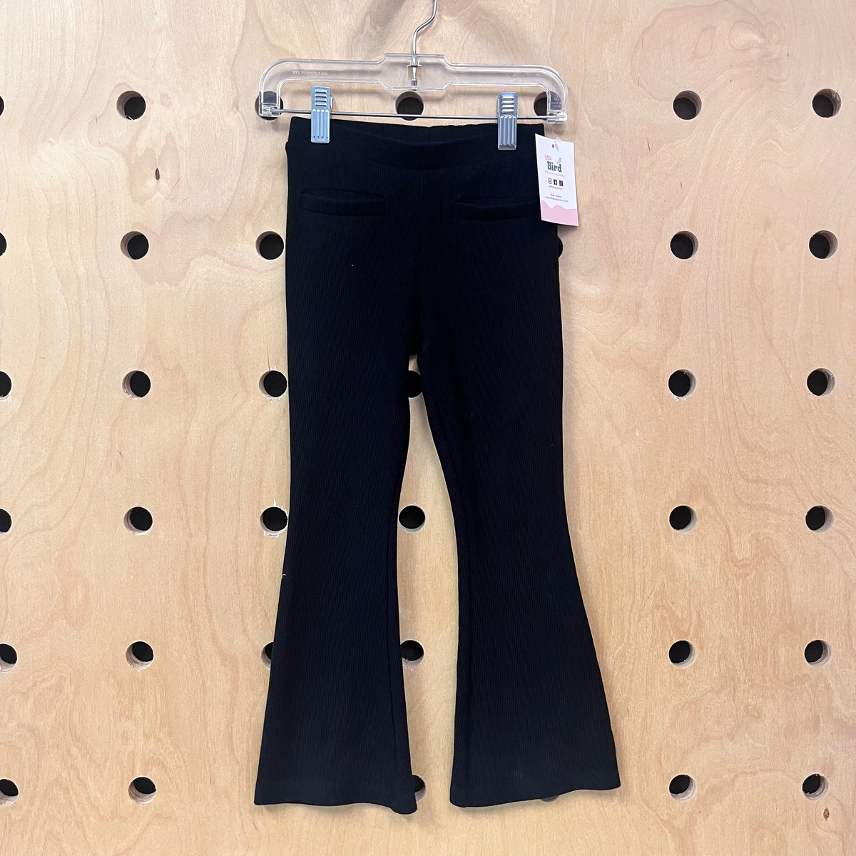 Black Ribbed Wide Leg Pants