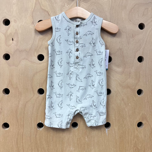Greige Dolphins Romper